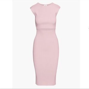 Light Pink Aritzia Cutout Knit Mini Dress